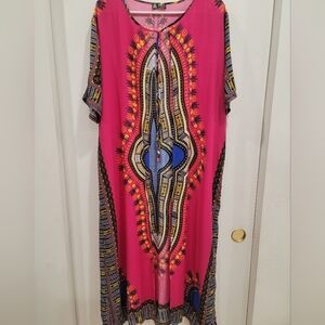 One Size Hot Pink Afrocentric Cardigan Duster One Size